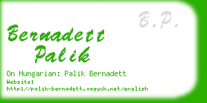 bernadett palik business card